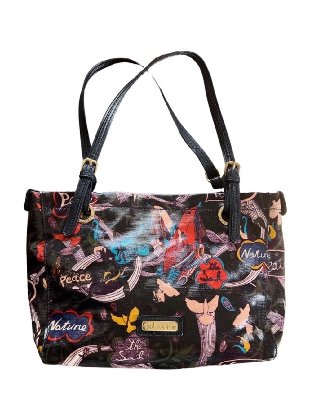 Sakroots Tote Satchel Waxed Bag Peace Love